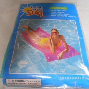 Bring On The Sun teal green adult Floating Mat w/ contoured Pillow holds 220 lbs